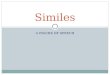A FIGURE OF SPEECH Similes. What is a simile? Similes are comparisons that show how two nouns that are not alike in most ways are similar in one important
