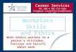 Work ethics pertain to a person's attitudes, feelings and beliefs about work. Career Services SCC 205  281-312-1624 Kingwood.CareerServices@lonestar.edu