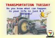 Transportation Tuesday TRANSPORTATION TUESDAY Do you know what can happen to your life in just 0.7 seconds?