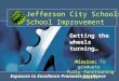 Jefferson City Schools School Improvement Exposure to Excellence Promotes Excellence Mission: To graduate fully functioning adults Getting the wheels turning…