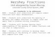 Hershey Fractions Unit designed by Susan Murray, Columbia County School System, 2006 GPS Standards to be Addressed: M2N4 – Students will understand and