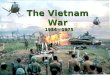 The Vietnam War 1954 - 1975 I.) Background to the War A.Pre-War: 1. “Indochina” a colony of France since the late 19 th century the late 19 th century