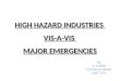HIGH HAZARD INDUSTRIES VIS-A-VIS MAJOR EMERGENCIES By V. C.Bhatt CM (Fire & Safety) GNFC LTD