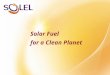 Solar Fuel for a Clean Planet. Who is Solel?  A technology company, providing a one-stop solution for utility scale solar fields  The only commercially