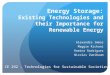 Energy Storage: Existing Technologies and their Importance for Renewable Energy Alexandre Immas Maggie Richani Romina Rodriguez Nicolas Zweibaum CE 292
