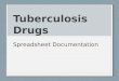 Tuberculosis Drugs Spreadsheet Documentation. General Information Link to spreadsheet:  c?key=0AuIkrFbUTuZldHJPZGtUNV9CSVFraEQ0TWZ2