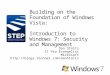 Building on the Foundation of Windows Vista: Introduction to Windows 7: Security and Management Dan Stolts IT Pro Evangelist Microsoft 