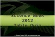 Science Week 2012 Table Quiz © Seomra Ranga 2012 