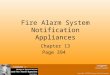 Fire Alarm System Notification Appliances Chapter 13 Page 394