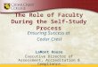 The Role of Faculty During the Self-Study Process Ensuring Success at Cedar Crest LaMont Rouse Executive Director of Assessment, Accreditation & Compliance