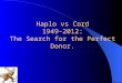 Haplo vs Cord 1949-2012: The Search for the Perfect Donor