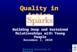 1 Mentoring Partnership of Minnesota Quality in Action December 1, 2010 Building Deep and Sustained Relationships with Young People