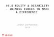 #6.5 EQUITY & DISABILITY - JOINING FORCES TO MAKE A DIFFERENCE AHEAD Conference 2013
