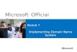 Microsoft ® Official Course Module 7 Implementing Domain Name System