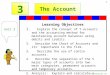 ©CourseCollege.com 1 3 Learning Objectives 1. Explain the concept of T-accounts and the accounting method for maintaining account balances using debits