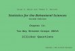 Statistics for the Behavioral Sciences Second Edition Chapter 14: Two-Way Between-Groups ANOVA iClicker Questions Copyright © 2012 by Worth Publishers