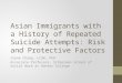 Asian Immigrants with a History of Repeated Suicide Attempts: Risk and Protective Factors Irene Chung, LCSW, PhD Associate Professor, Silberman School