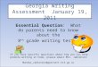 Georgia Writing Assessment January 19, 2011 Essential Question: What do parents need to know about the 8 th grade writing test? If you have specific questions