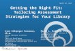April 22, 2014 Getting the Right Fit: Tailoring Assessment Strategies for Your Library Lynn Silipigni Connaway, Ph.D. Senior Research Scientist OCLC Chair