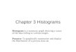 Chapter 3 Histograms Histogram is a summary graph showing a count of the data falling in various ranges. Purpose: To graphically summarize and display