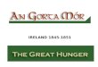 IRELAND 1845-1851. Mother IRELAND “The Great Irish Hunger epoch changed the face and the heart of Ireland. The Famine--yielded like the ice of the Northern