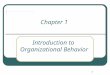 1 Chapter 1 Introduction to Organizational Behavior