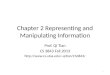 Chapter 2 Representing and Manipulating Information Prof. Qi Tian CS 3843 Fall 2013 qitian/CS3843/ 1