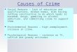 Causes of Crime Social Reasons – lack of education and qualifications, broken homes, kids having nothing constructive to do which leads to boredom, drugs,