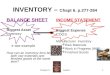 Chapter 6 - Inventory Valuation1 INVENTORY – Chapt 6. p.277-284 BALANCE SHEET Biggest Asset Inventory  see example How can an inventory item be both raw
