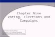 Chapter Nine Voting, Elections and Campaigns. How Do We Vote Straight-Ticket Voting –Party-Centered Voting Split-Ticket Voting –Candidate-Centered Voting