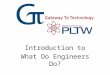 Introduction to Engineering What Do Engineers Do?