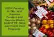 USDA Funding to Start and Improve Farmers and Farmers Market SNAP/EBT, Debit, and Credit Card Programs