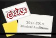 2013-2014 Musical Auditions. Introductions… 0 Mr. Kott (Director) 0 Mr. Lotano (Music Director) 0 Ms. Chris Marcella (Choreographer) 0 Mr. Zavadil (Orchestra