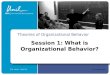 16. Mai 2015 Session 1: What is Organizational Behavior? Theories of Organizational Behavior