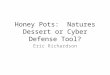 Honey Pots: Natures Dessert or Cyber Defense Tool? Eric Richardson