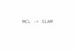 MCL -> SLAM. x: pose m: map u: robot motions z: observations