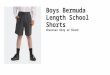 Boys Bermuda Length School Shorts Charcoal Grey or Black