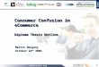 1 Consumer Confusion in eCommerce Diploma Thesis Outline Martin Waiguny October 22 nd 2004