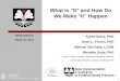 What Is “It” and How Do We Make “It” Happen Karen Blase, PhD Dean L. Fixsen, PhD Melissa Van Dyke, LCSW Michelle Duda, PhD Frank Porter Graham Child Development
