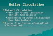 Boiler Circulation  Natural Circulation  Free Type Natural Circulation (Straight Tube Boilers)  Accelerated or Express Circulation (Bent Tube Boilers)