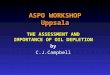 ASPO WORKSHOP Uppsala THE ASSESSMENT AND IMPORTANCE OF OIL DEPLETION by C.J.Campbell
