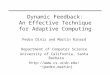 Dynamic Feedback: An Effective Technique for Adaptive Computing Pedro Diniz and Martin Rinard Department of Computer Science University of California,