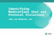 Identifying Medications that are Protocol Violations John van Bemmelen, Oss