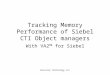 Recusive Technology LLC Tracking Memory Performance of Siebel CTI Object managers With VA2™ for Siebel