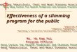 Effectiveness of a slimming program for the public Hong Kong Tuberculosis, Chest and Heart Diseases Association Hong Kong Centre for Health Promotion and