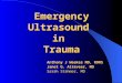 Emergency Ultrasound in Trauma Anthony J Weekes MD, RDMS Janet G. Alteveer, MD Sarah Stahmer, MD Anthony J Weekes MD, RDMS Janet G. Alteveer, MD Sarah