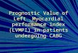 Prognostic Value of Left Myocardial performance index (LVMPI) in patients undergoing CABG