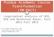 Instruction Matters: Purdue Academic Course Transformation (IM:PACT) Longitudinal analysis of GPA, DFW and Retention Rates, Fall 2011-Fall 2013 M. Brooke