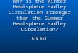 Why is the Winter Hemisphere Hadley Circulation stronger than the Summer Hemisphere Hadley Circulation? ATS 553