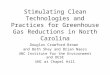 Stimulating Clean Technologies and Practices for Greenhouse Gas Reductions in North Carolina Douglas Crawford-Brown and Beth Shay and Brian Naess UNC Institute